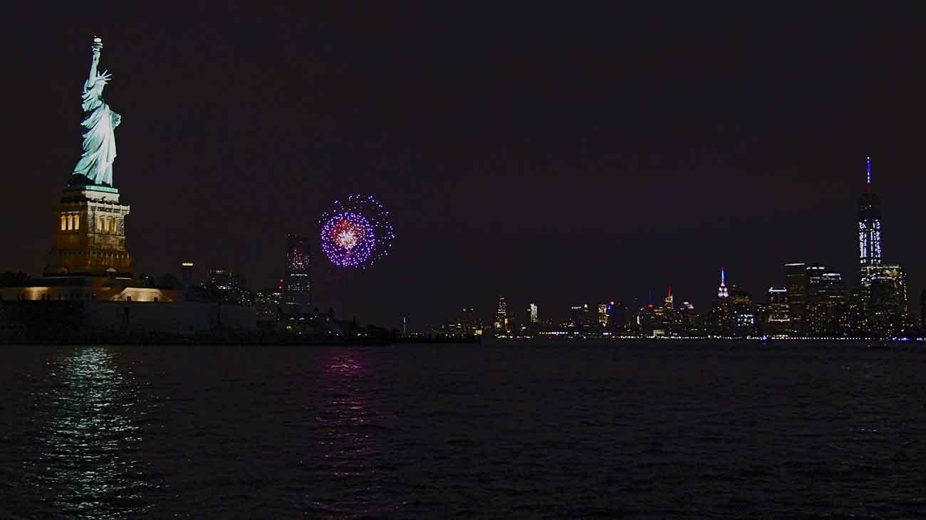 Fireworks at the Statue Of Liberty