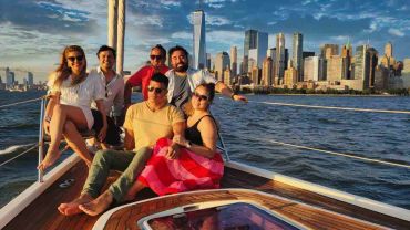 Yacht party on sailboat