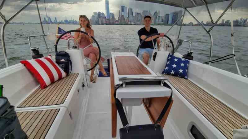 sailboat sailing in New York City